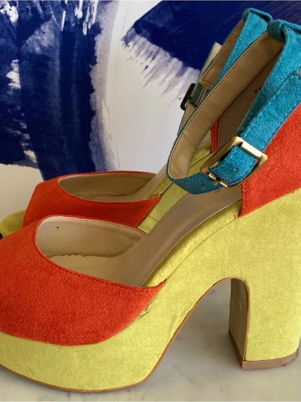 Mixx Shuz Color Block platform heels
